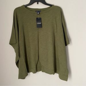 American Living Women’s Bat Sleeve Green Crew Neck Sweatshirt Lined Tee size S